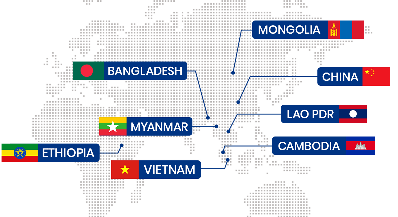 ODA Partner Countries : Lao PDR, Cambodia, Bangladesh, Mongolia, Myanmmar, China, Vietnam, Ethiopia